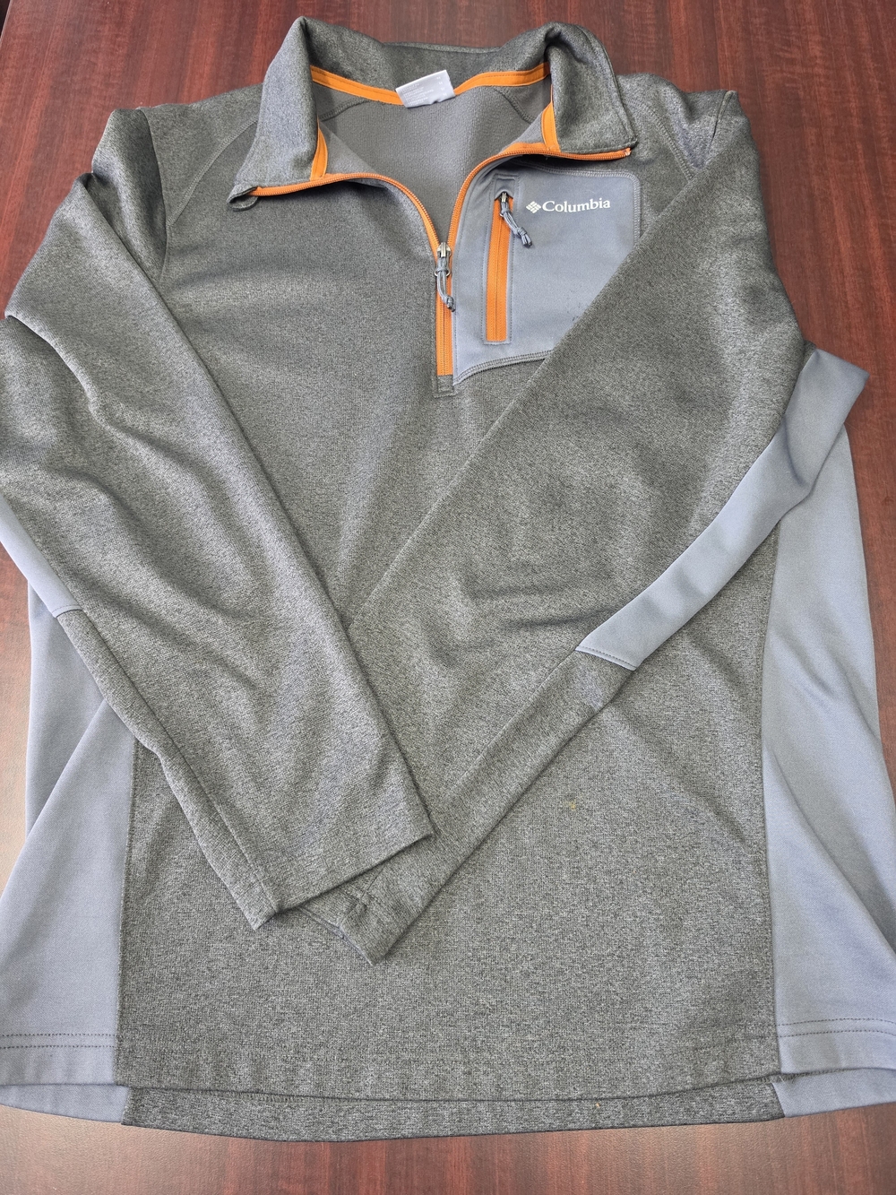 Columbia Men's Gray Pullover with Orange Trim